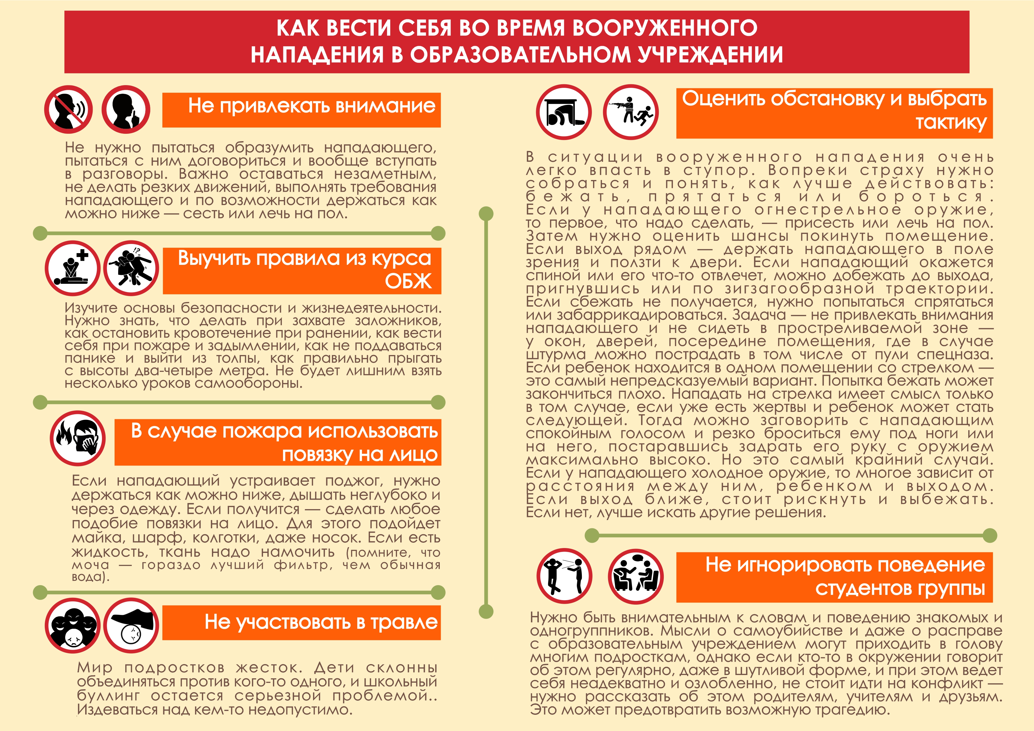 Действие работников образовательных организаций при вооруженном нападении. Памятка при вооруженном нападении на образовательное учреждение.